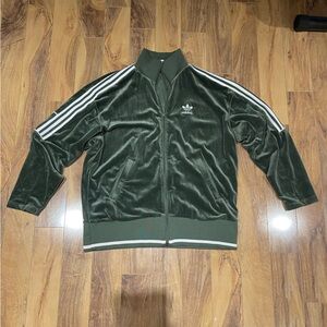 Adidas Men's Green velvet Track Jacket